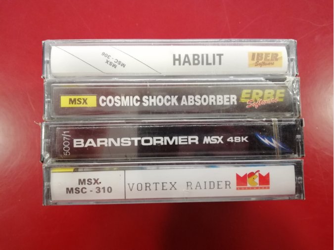 PACK 4 JUEGOS MSX COSMIC SHOCK+HABILIT+BARNSTORMER+VORTEX