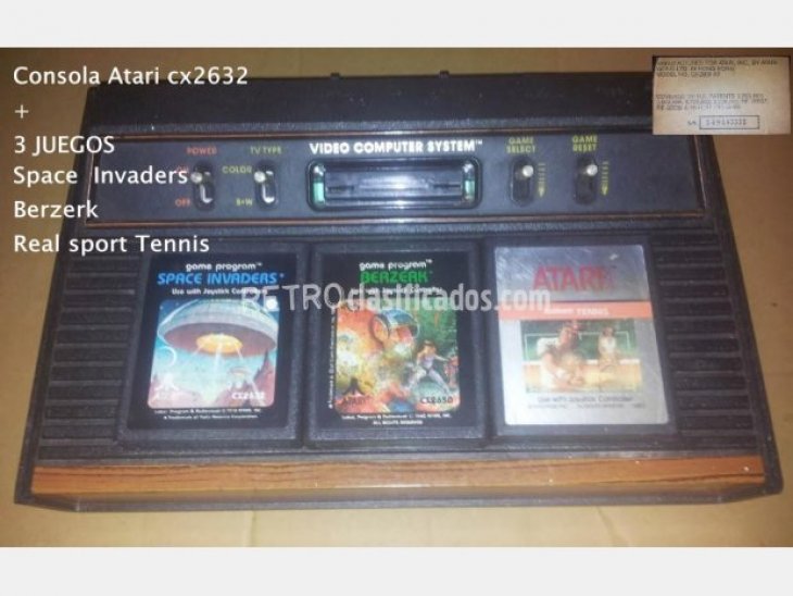 Consola Atari + 2 mandos + juegos 1