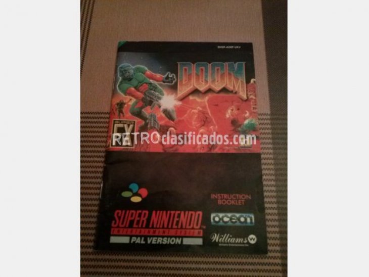 DOOM  EN CAJA Y MANUAL SUPERNINTENDO 2