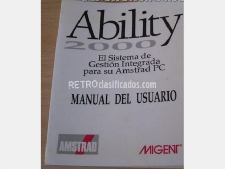 Manual Ability 2000 para AMSTRAD. NUEVO.