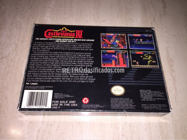 Super Castlevania IV Super Nintendo caja repro 3