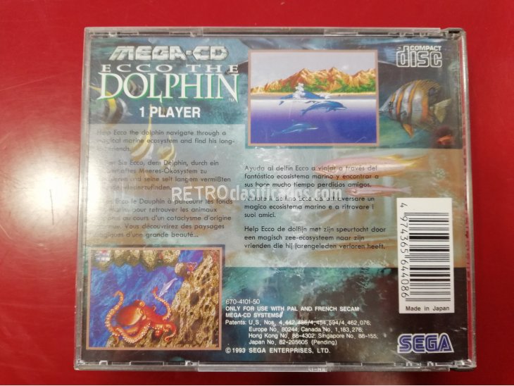 JUEGO PARA SEGA MEGA-CD ECCO THE DOLPHIN 2