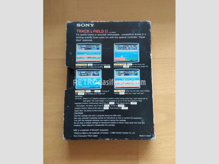 Caja juego MSX Track And Field 2 Versión Sony Konami 2