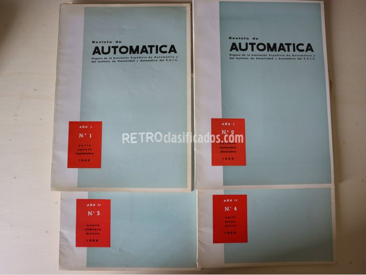 Lote Revistas de Automática nº 1 a 4- Años 68-69