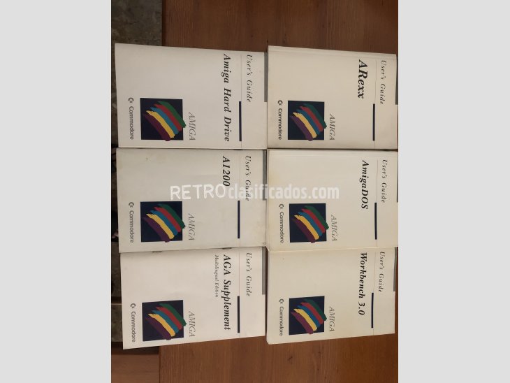 6x Libros Commodore Amiga AREXX DOS WORKBENCH AGA 1
