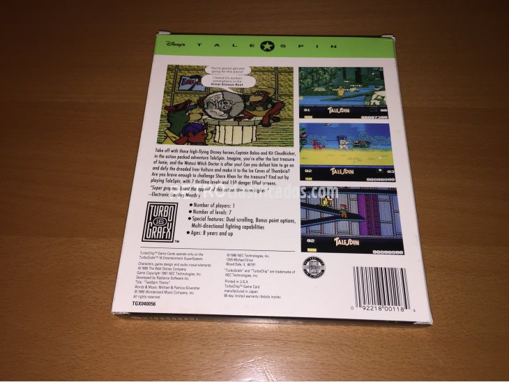 Tale Spin juego original Turbografx 16 4