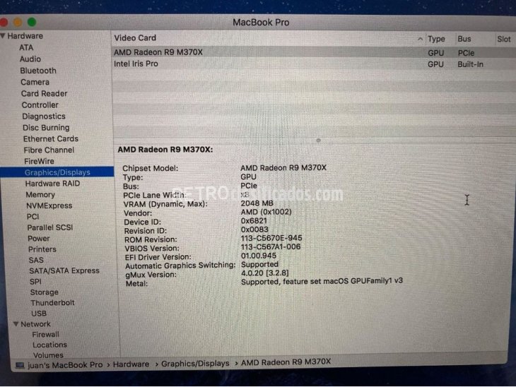 MacBook Pro de 15 pulgadas 2015 16 GB de RAM, 512 SSD 4