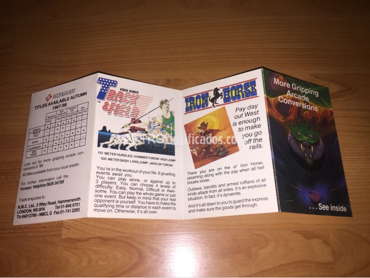 Manual original Konami conversiones juegos arcade 1987-88 2