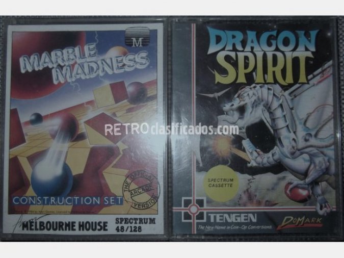 2 Juegos -Marble Madness + Dragon Spirit
