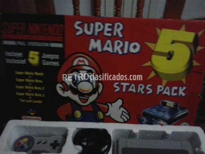 SNES SUPER MARIO 5 STARS PACK PAL.