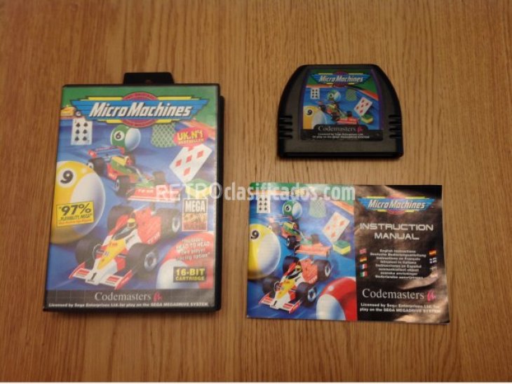 MICRO MACHINES MEGADRIVE PAL COMPLETO