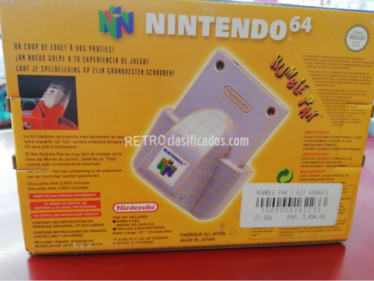 RUMBLE PACK NINTENDO 64 (NUEVO) 2