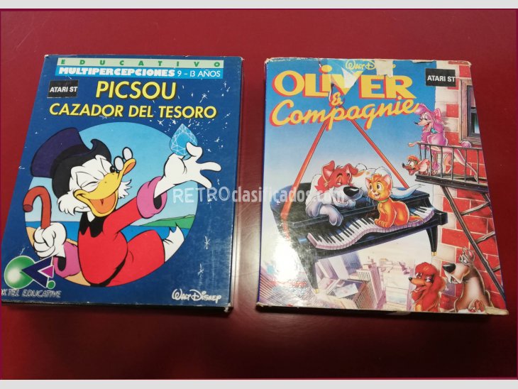 PACK 2 JUEGOS ATARI ST PICSOU CAZADOR DEL TESORO+OLIVER&COMG 1