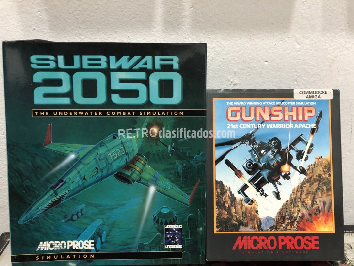 Juegos Commodore Amiga Gunship y Subwar 2050 1