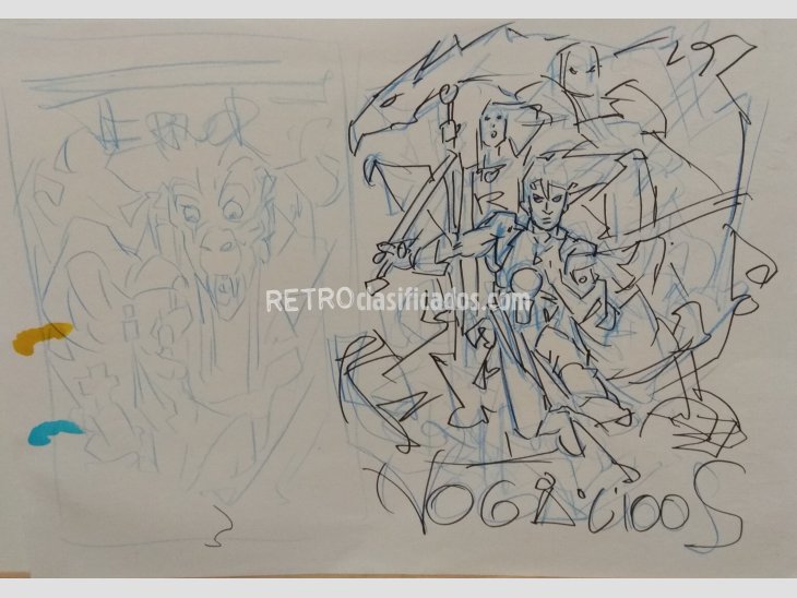 AZPIRI boceto original + Póster Nogalious 1