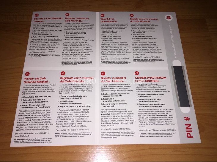 Tarjetas Club Nintendo con los codigos sin rascar 4