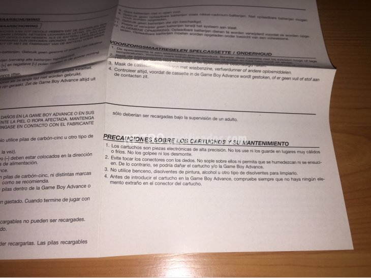 Manual original de precauciones GBA AGB-DOC-EUR 4
